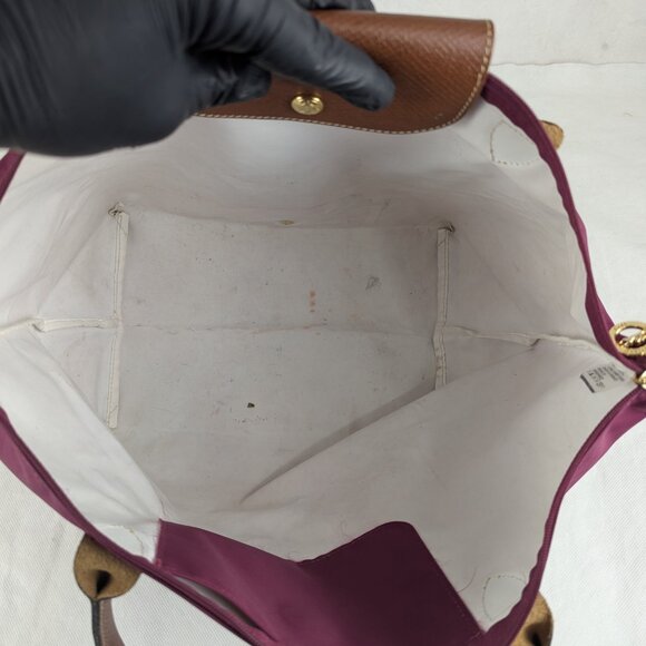 Longchamp Le Pliage Tote – Used Nylon Bag Purple , Classic Design, Ships Fast! - Picture 3 of 16